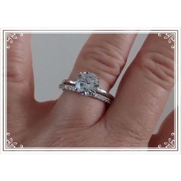 New~6.33 Ct. Round Cut Genuine Diamond Simulant Wedding/Bridal Ring Set Sz 10 - Picture 5 of 5